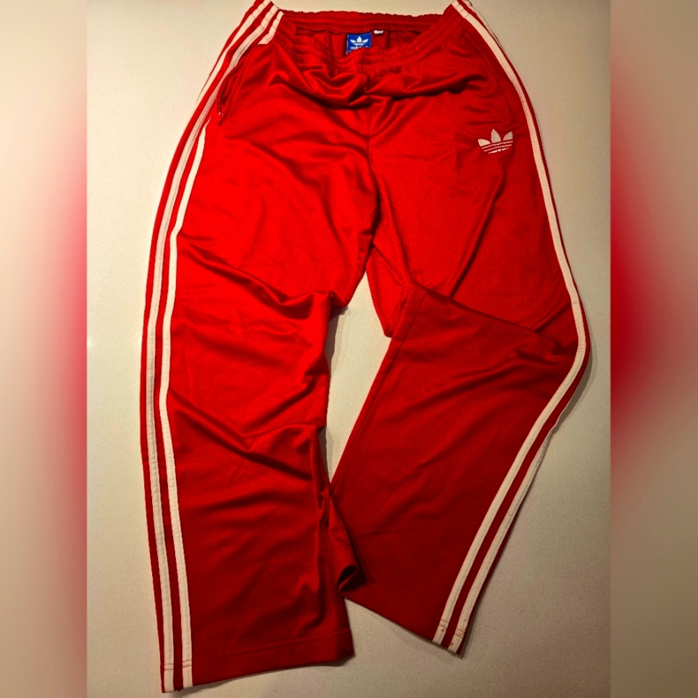 Vintage Adidas Retro Pants – Red, Like New, Size L